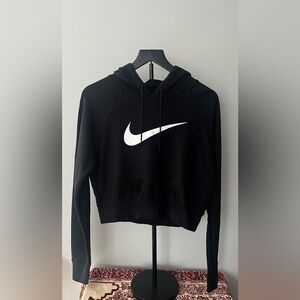 Nike Women's Black and White Logo Hoodie